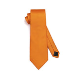 Men's Plaid Tie Handkerchief Set - 02-ORANGE