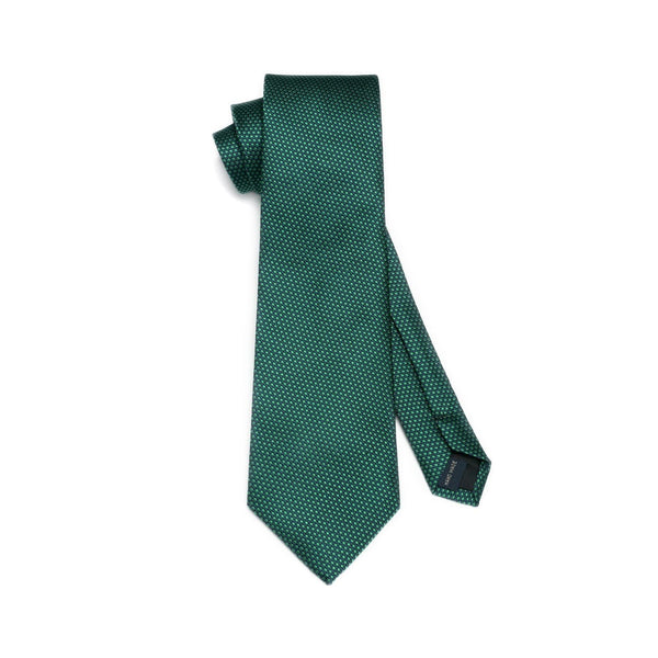 Men's Plaid Tie Handkerchief Set - 01-TEAL
