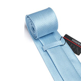 Men's Plaid Tie Handkerchief Set - 01-BLUE2