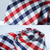 Plaid Tie Handkerchief Set - B6-RED