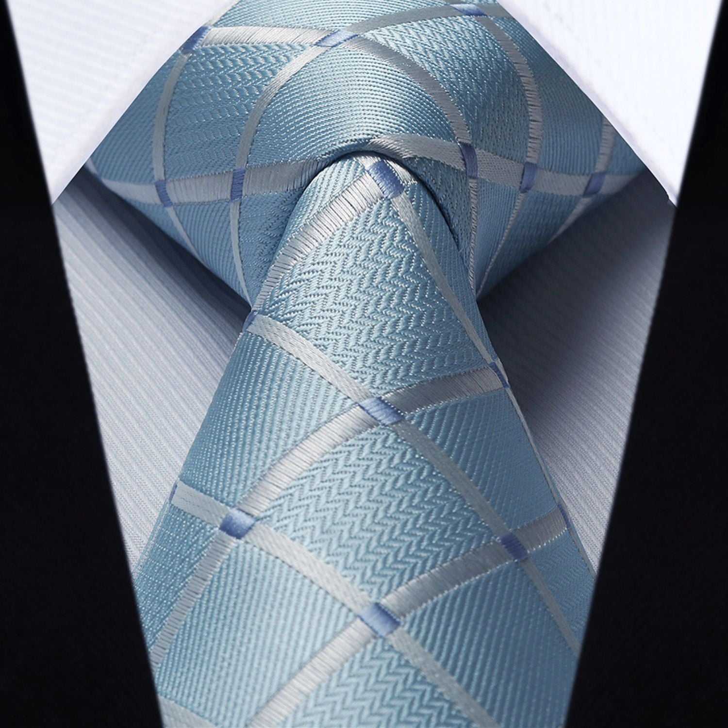 Plaid Tie Handkerchief Set - A6-BLUE – Hisdern