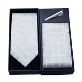 Plaid Tie Handkerchief Clip - 01 WHITE