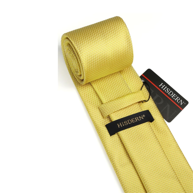 Houndstooth Tie Handkerchief Set - 02-YELLOW GOLD