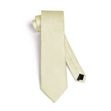 Men's Plaid Tie Handkerchief Set - 093-BEIGE