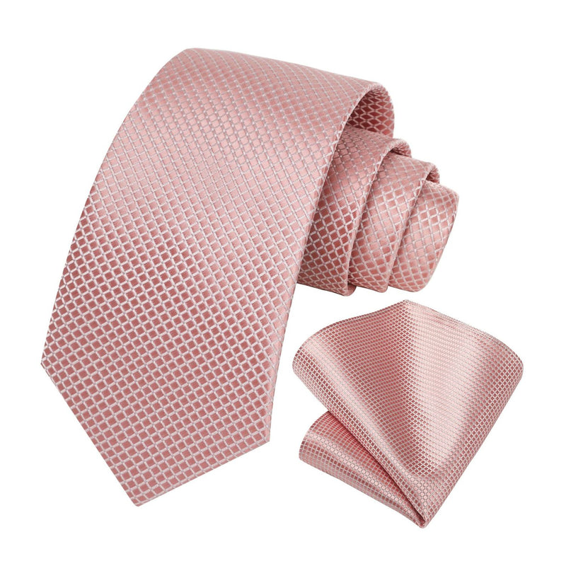 Taschentuch-Set mit karierter Krawatte - C7-ROSA