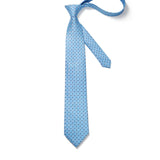 Plaid Dot Tie Handkerchief Set - LIGHT BLUE