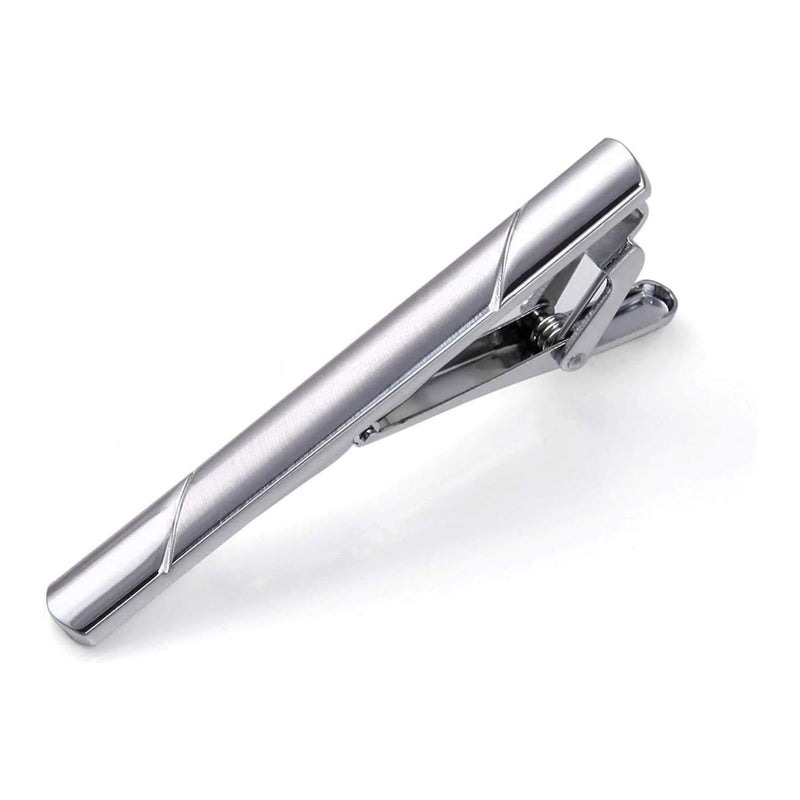 Plaid Tie Handkerchief Clip - 06 SILVER