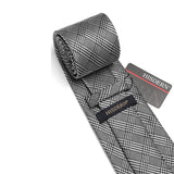 Men's Plaid Tie Handkerchief Set - A1-GRAY2