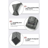 Men's Plaid Tie Handkerchief Set - A1-GRAY2