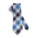 Plaid Tie Handkerchief Set - B1-BLUE