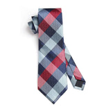 Plaid Tie Handkerchief Set - B-BLUE/RED/WHITE