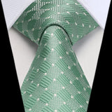 Plaid Tie Handkerchief Set - SAGE GREEN
