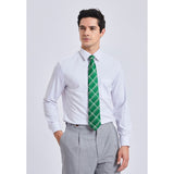 Men's Plaid Tie Handkerchief Set - B-GREEN 3