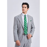 Men's Plaid Tie Handkerchief Set - B-GREEN 3