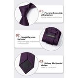 Men's Plaid Tie Handkerchief Set - C7-PURPLE DARK