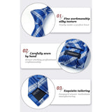 Men's Plaid Tie Handkerchief Set - D-BLUE2