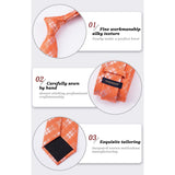 Men's Plaid Tie Handkerchief Set - B-ORANGE