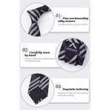 Men's Plaid Tie Handkerchief Set - F2-BLACK