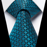 Men's Plaid Tie Handkerchief Set - A-TEAL2