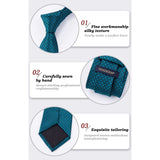 Men's Plaid Tie Handkerchief Set - A-TEAL2