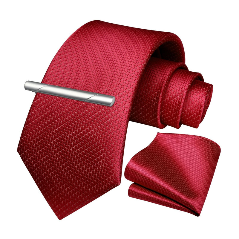 Houndstooth Tie Handkerchief Clip - Z-RED