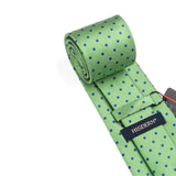 Polka Dots Tie Handkerchief Set - A-LAWN GREEN/BLUE 1