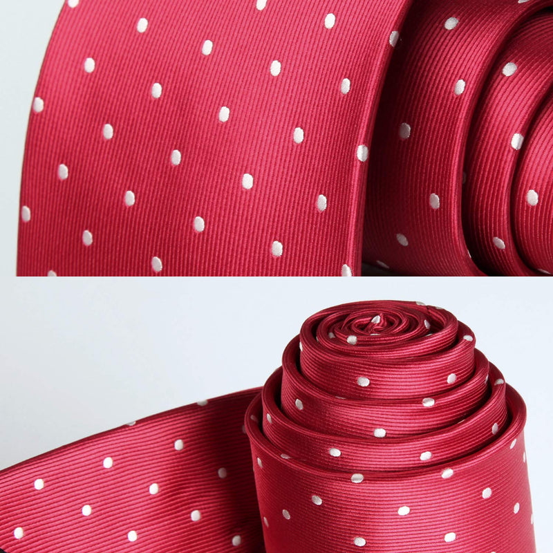 Polka Dot Tie Handkerchief Set - RED/WHITE