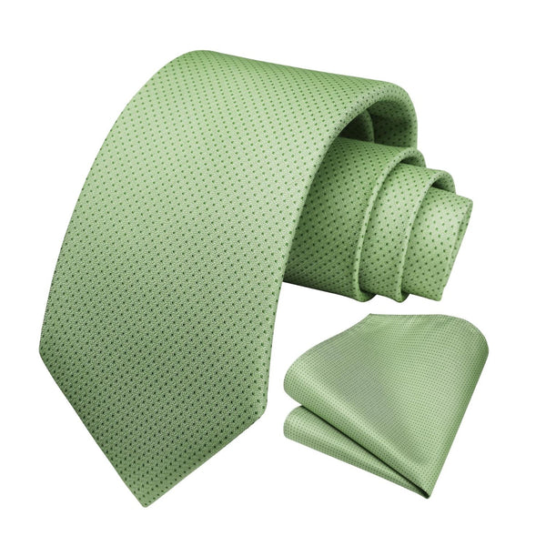 Houndstooth Tie Handkerchief Set - G-GREEN1