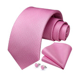 Houndstooth Tie Handkerchief Cufflinks - B-PINK