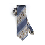 Floral Tie Handkerchief Set - BROWN/NAVY BLUE