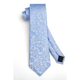 Floral Tie Handkerchief Set - DUSTY BLUE-9