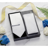 Plaid Tie Handkerchief Clip - 04 WHITE