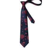 Floral Tie Handkerchief Set - 10-RED