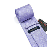 Floral Tie Handkerchief Set - 04-PURPLE