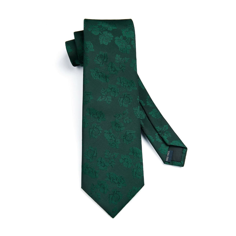 Floral Tie Handkerchief Set -  03A-GREEN 2