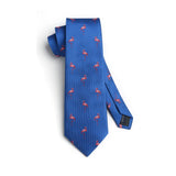 Flamingo Tie Handkerchief Set - 02-BLUE