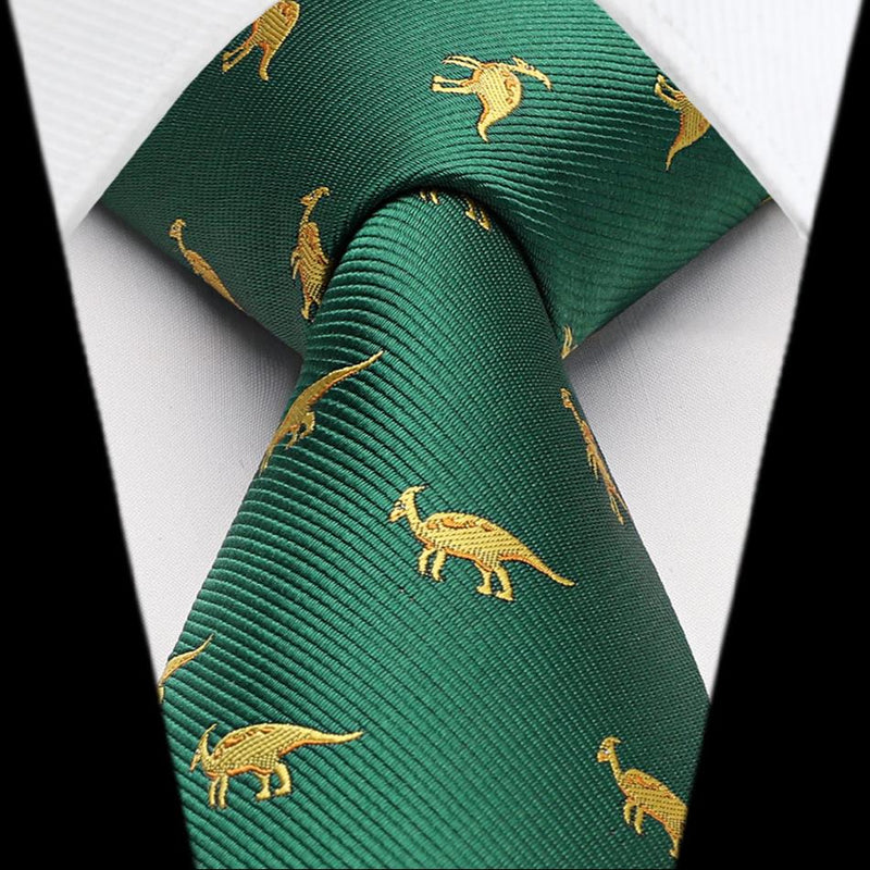 Dinosaur Tie Handkerchief Set - GREEN-4