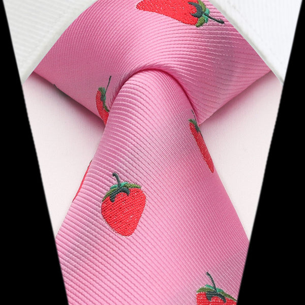 Strawberry Tie Handkerchief Set - PINK
