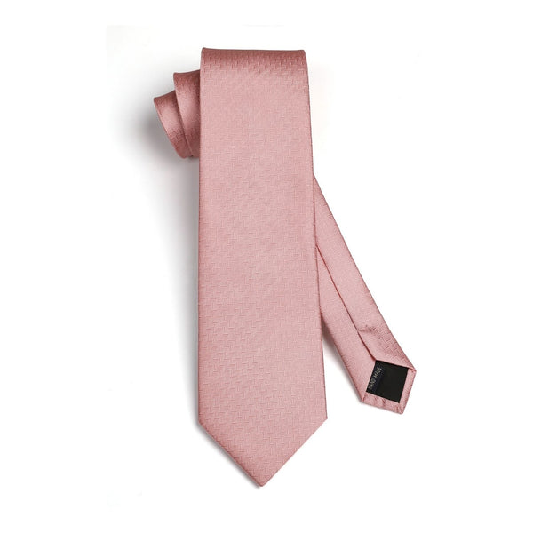 Houndstooth Tie Handkerchief Set - A-22 BLUSH PINK