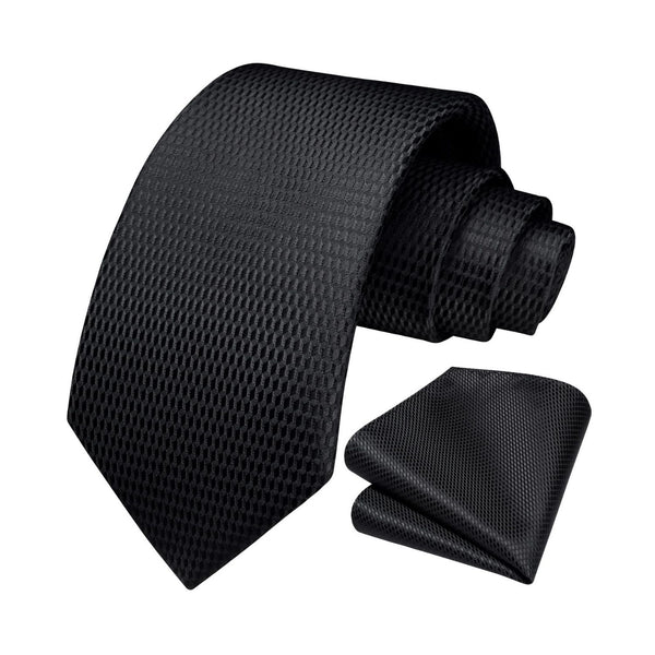 Houndstooth Tie Handkerchief Set - C4 BLACK
