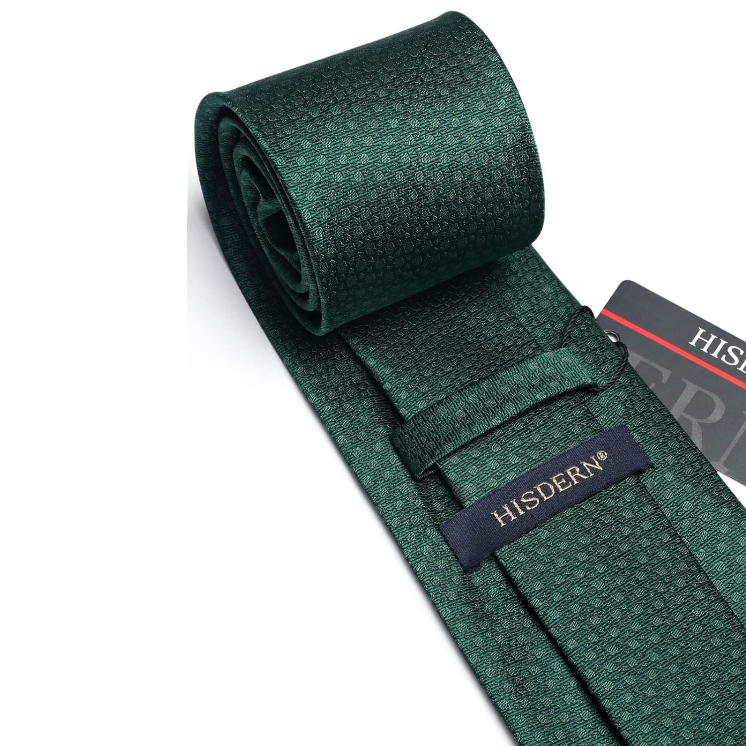 Hisdern Emerald Green Houndstooth Business Tie Set