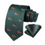 Fox Tie Handkerchief Set - 05-GREEN