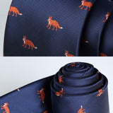 Fox Tie Handkerchief Set - 05-BLUE