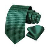 Houndstooth Tie Handkerchief Set - A-04 GREEN HOUNDSTOOTH