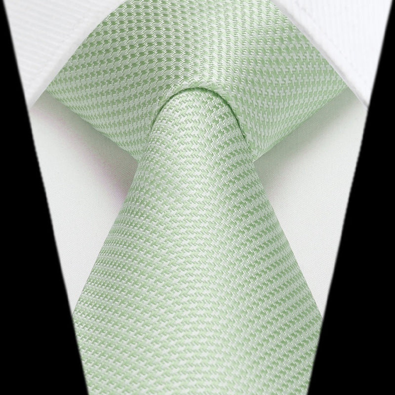 Houndstooth Tie Handkerchief Set - E-01 SAGE GREEN