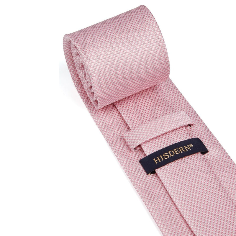 Houndstooth Tie Handkerchief Set - 03-PINK3