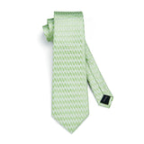 Men's Plaid Tie Handkerchief Set - C5-SAGE GREEN