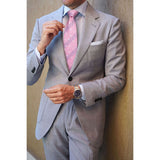 Men's Plaid Tie Handkerchief Set - C1-PINK