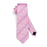 Men's Plaid Tie Handkerchief Set - C1-PINK