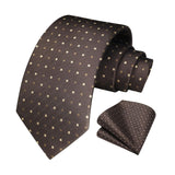 Men's Plaid Tie Handkerchief Set - C7-BROWN PLAID